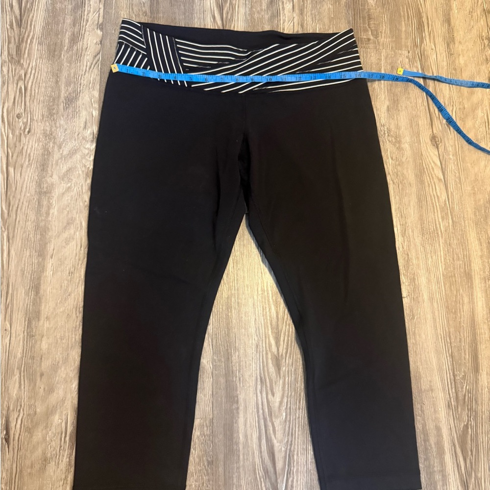 Lululemon Athletica Black Leggings with Striped Waistband